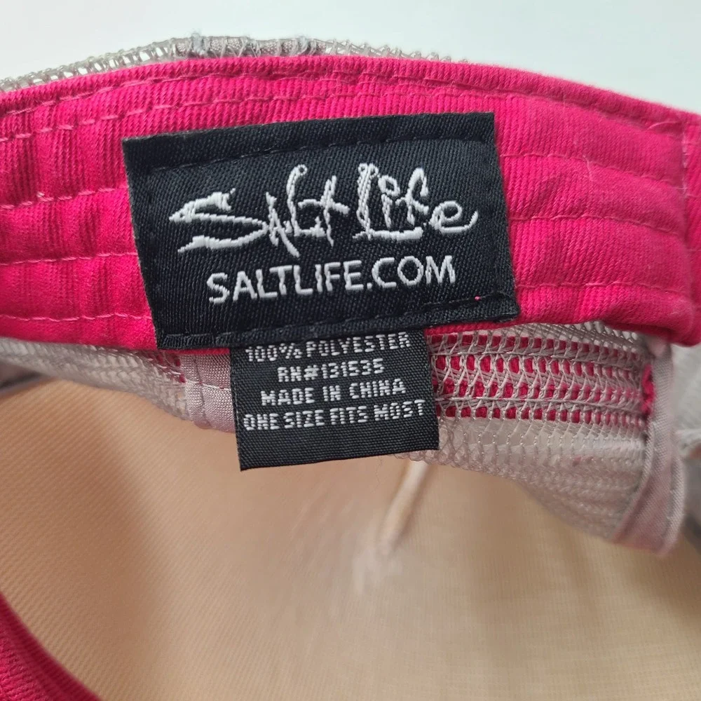 Women Salt Life Hat‎ Snapback Trucker Mesh Pink White Gray Anchor Beach Stripes
